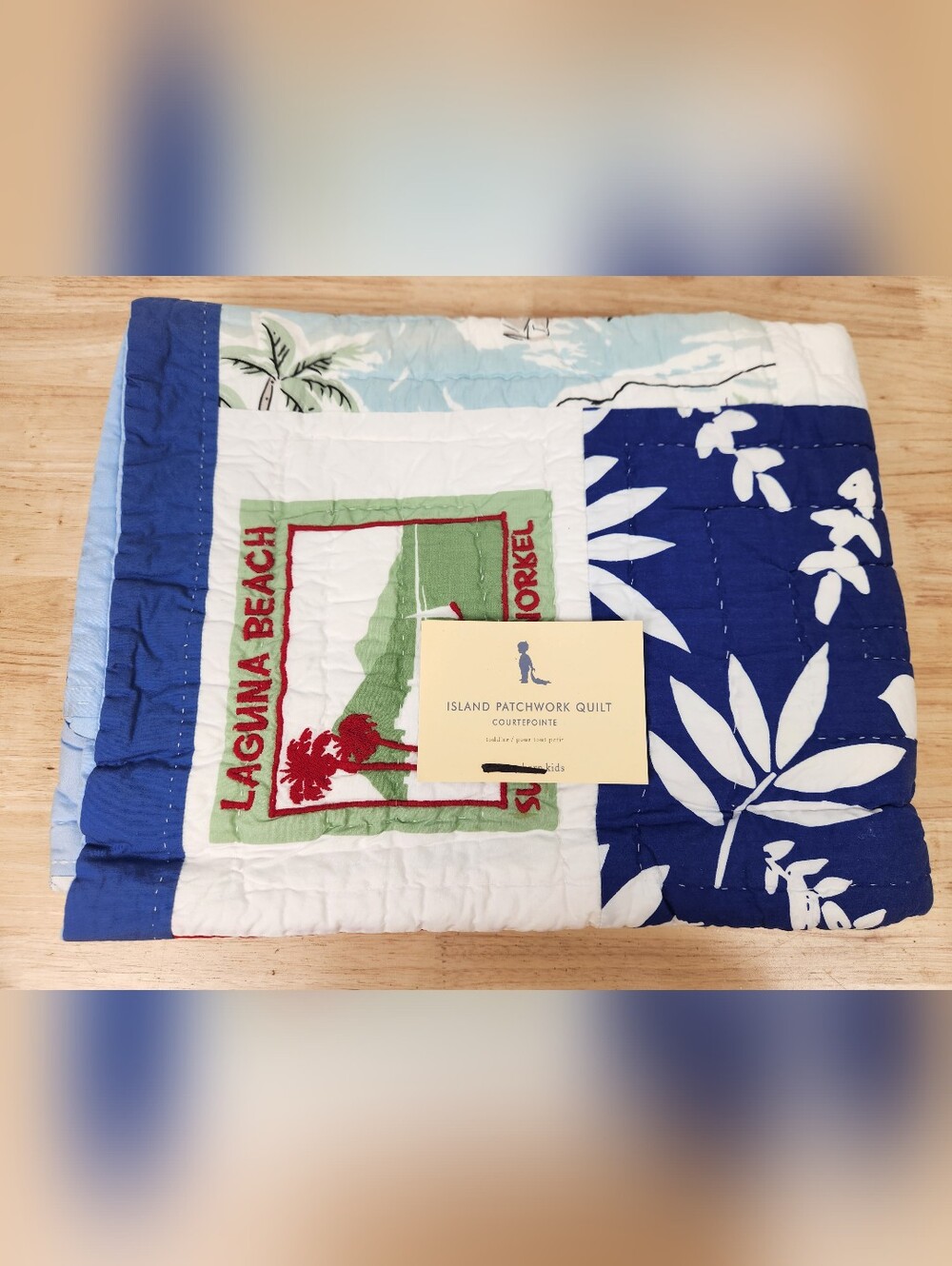 Pottery Barn Kids Island Surf Crib/ Toddler Quilt 50x36 NOS Hawaiian Tropical